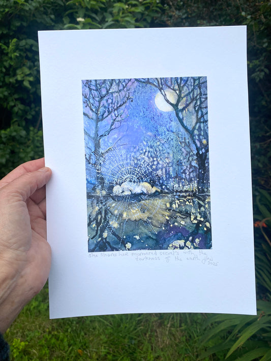 she shares her murmured secrets with the darkness of the earth